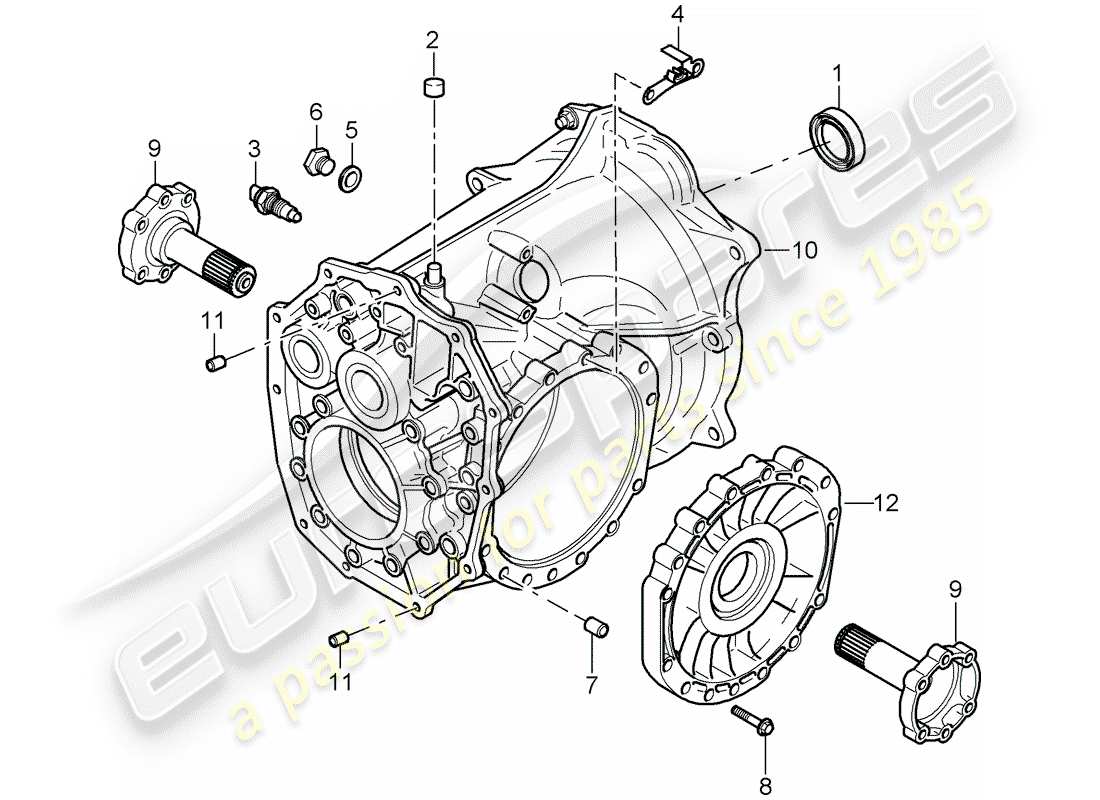 porsche 2007 (997-1) schema delle parti del cambio manuale