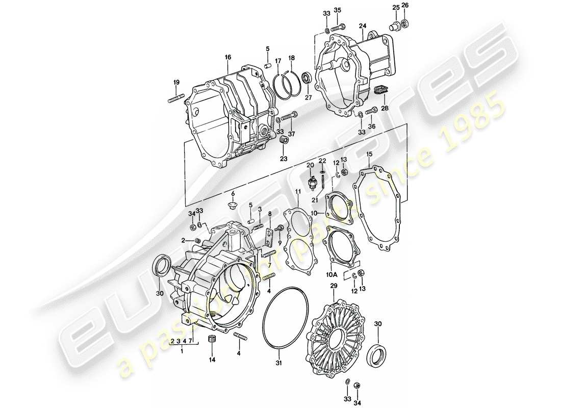 porsche 1977 (924) trasmissione di ricambio - scatola trasmissione - 5-speed diagramma delle parti