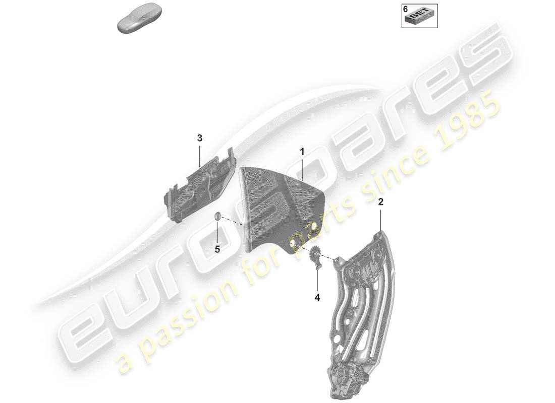 porsche 2020 (992-1) finestra laterale diagramma delle parti