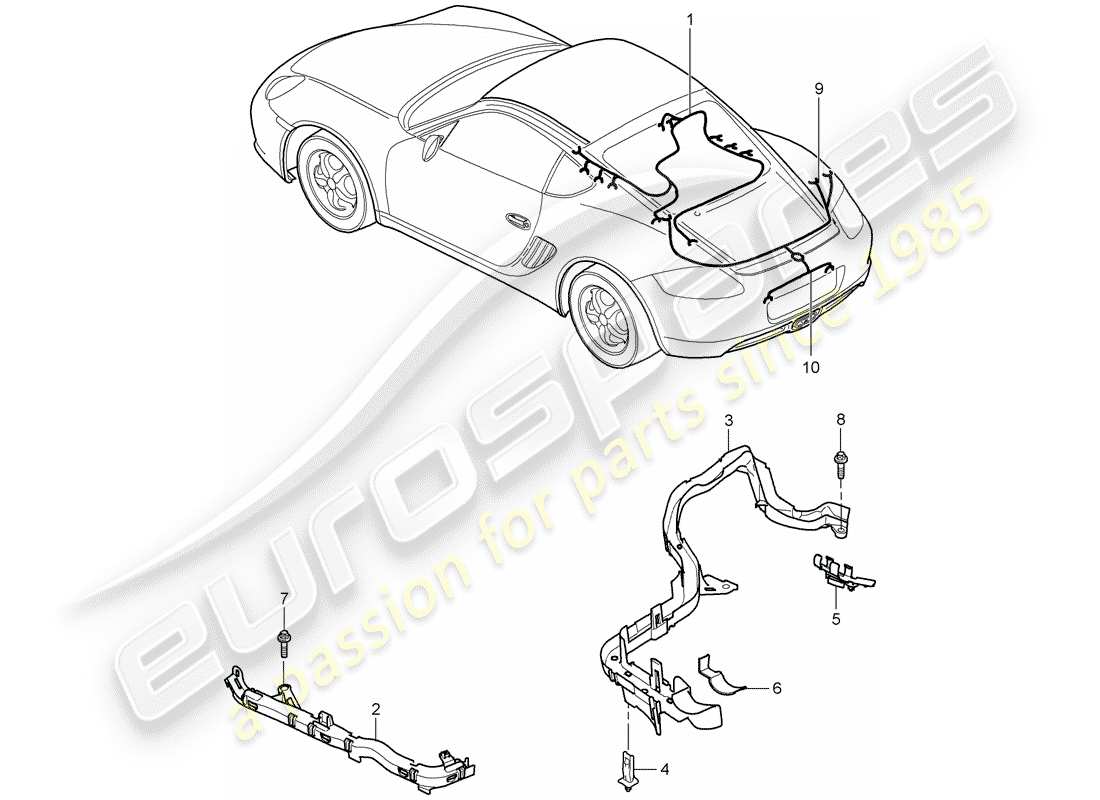 porsche 2007 (987 cayman) cablaggi elettrici schema delle parti