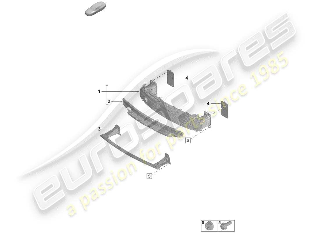 porsche 2019 (992-1) staffa paraurti schema delle parti