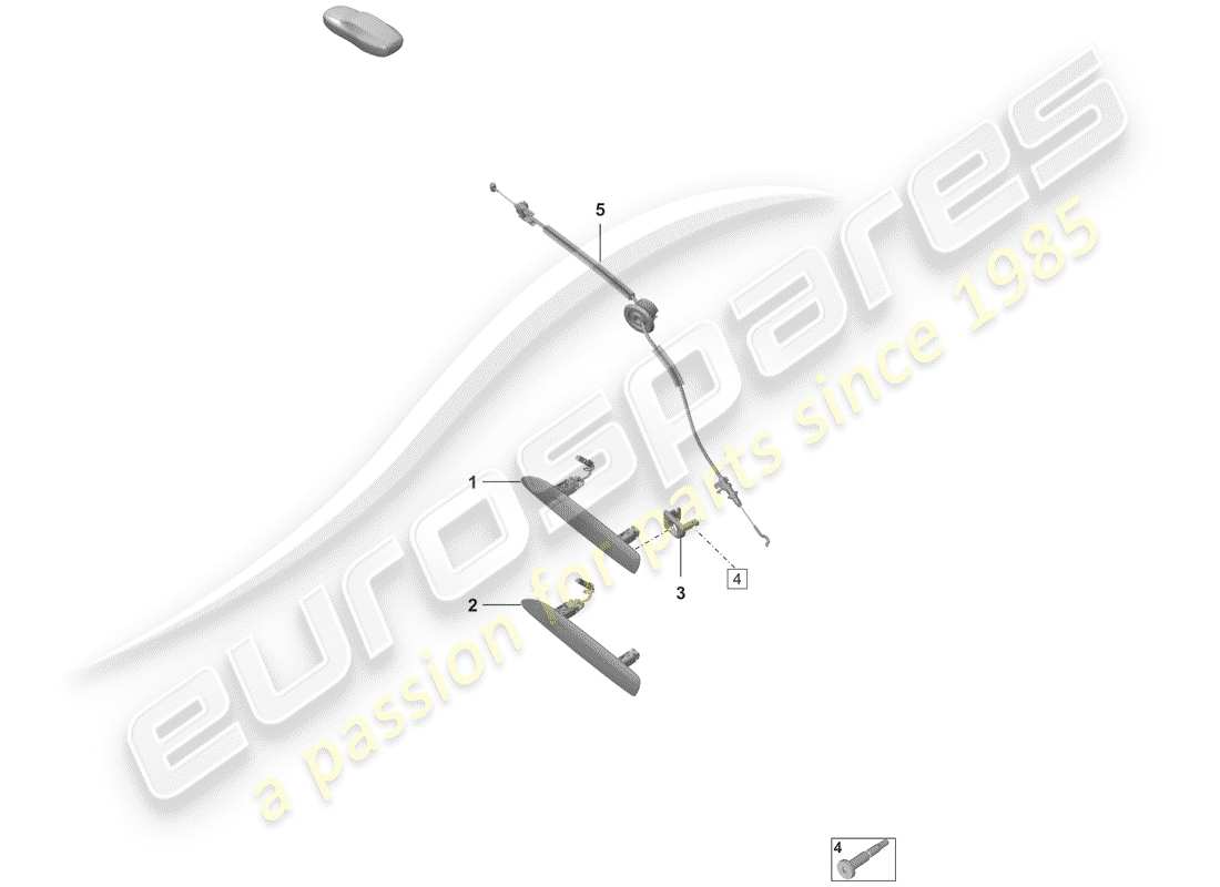porsche 2019 (992-1) chiusura della porta diagramma delle parti