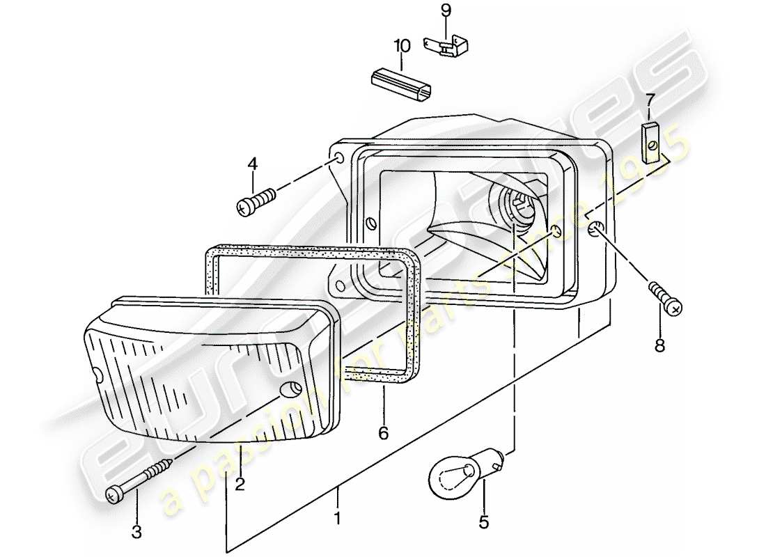 porsche 1977 (924) segnale di svolta diagramma delle parti