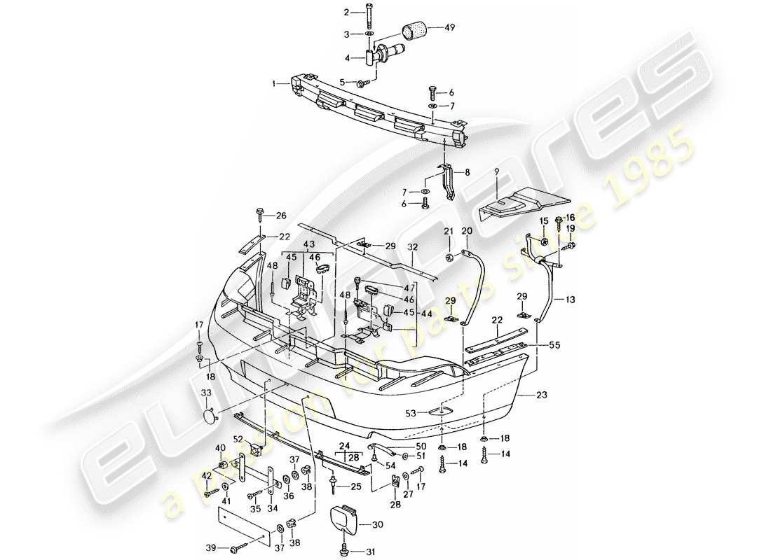 porsche 1996 (993) paraurti diagramma delle parti