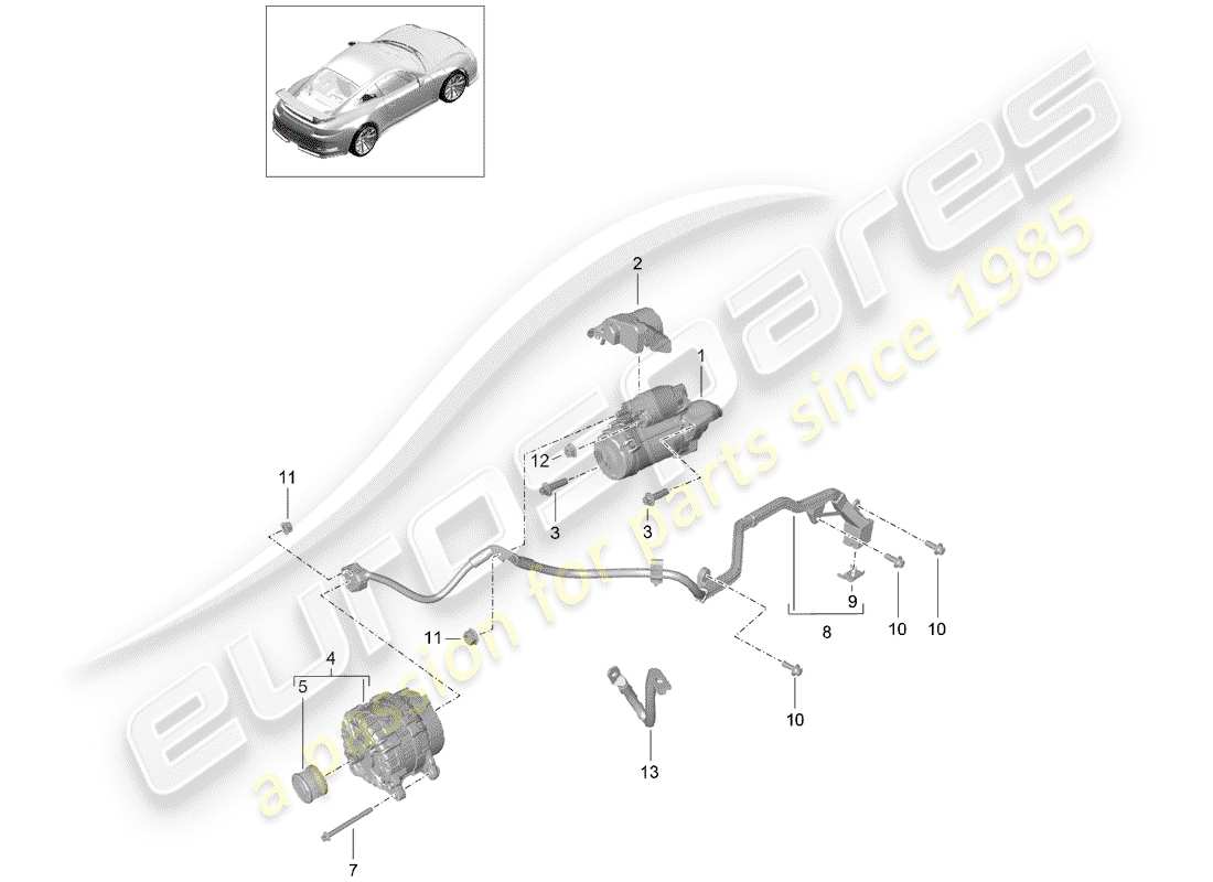 porsche 2017 (991-2 r/gt3/rs) antipasto diagramma delle parti