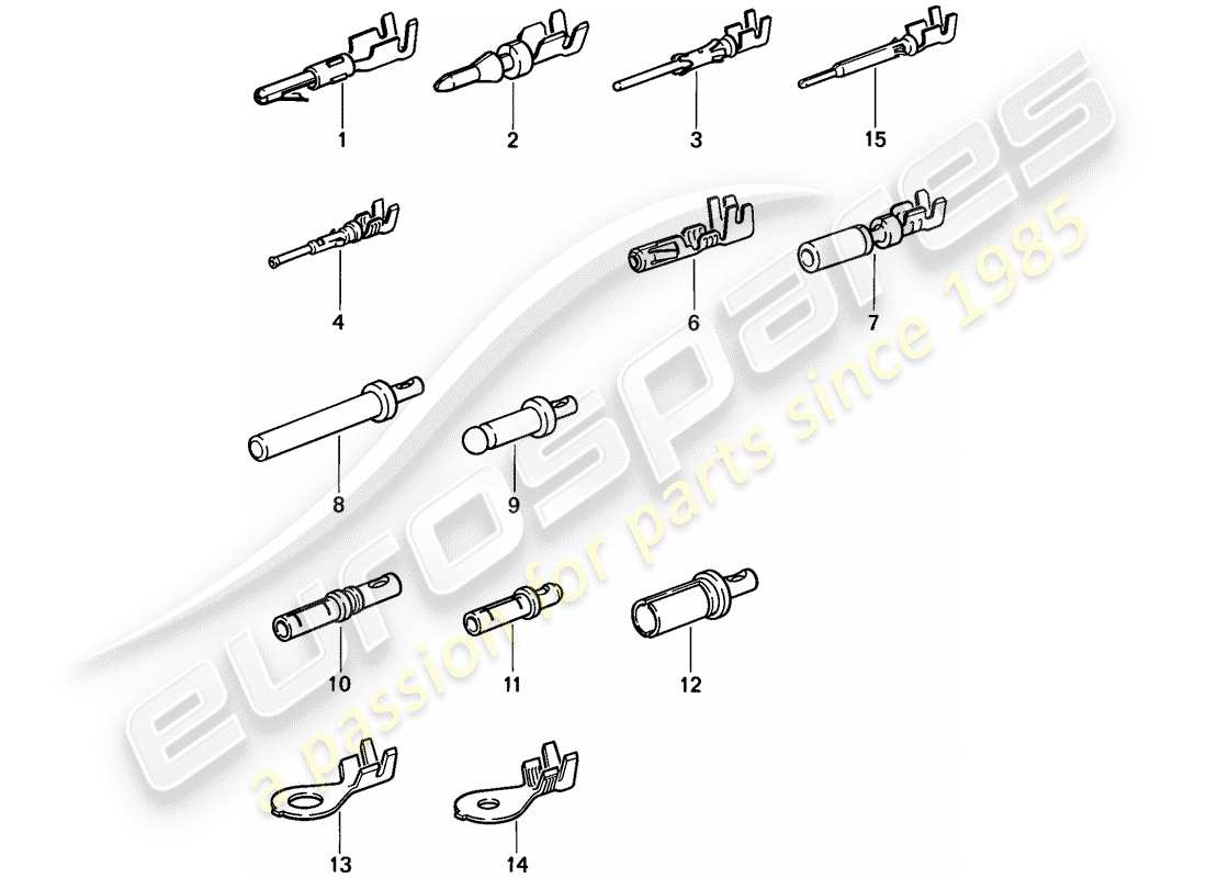 porsche 1986 (944) terminale pin (maschio) - pin di contatto - capaccavo schema delle parti