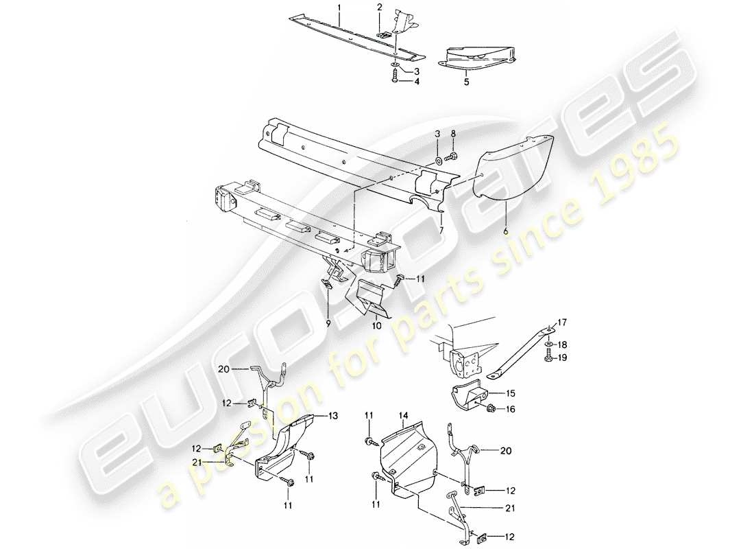 porsche 1991 (964) protezione termica - per - paraurti diagramma delle parti