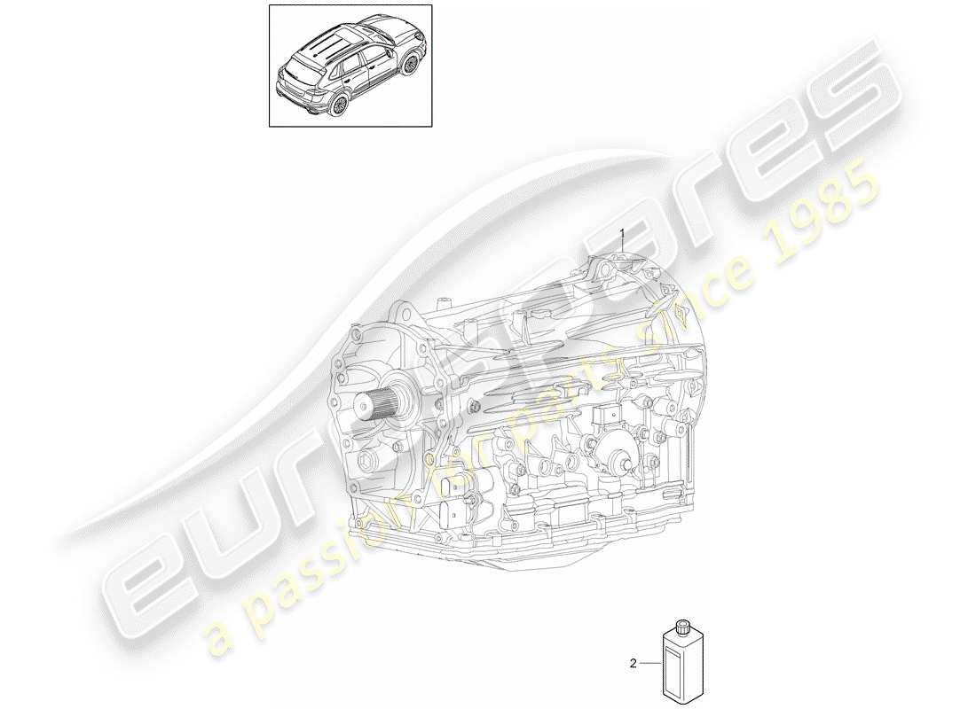 porsche 2013 (cayenne e2 92a) 8-speed schema delle parti del cambio automatico