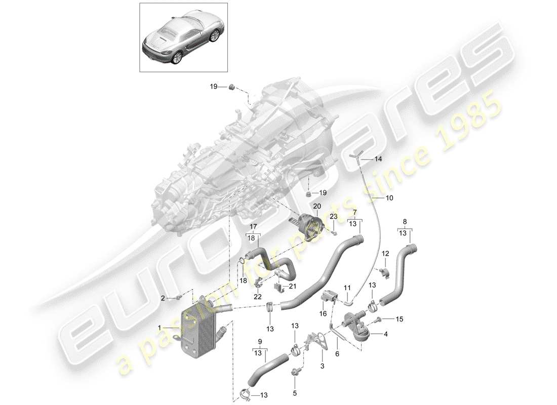 porsche 2013 (981 boxster) cambio manuale diagramma delle parti