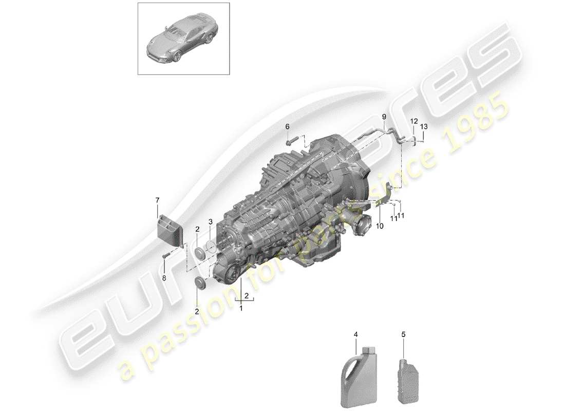 porsche 991 turbo (2020) - per favore - diagramma delle parti