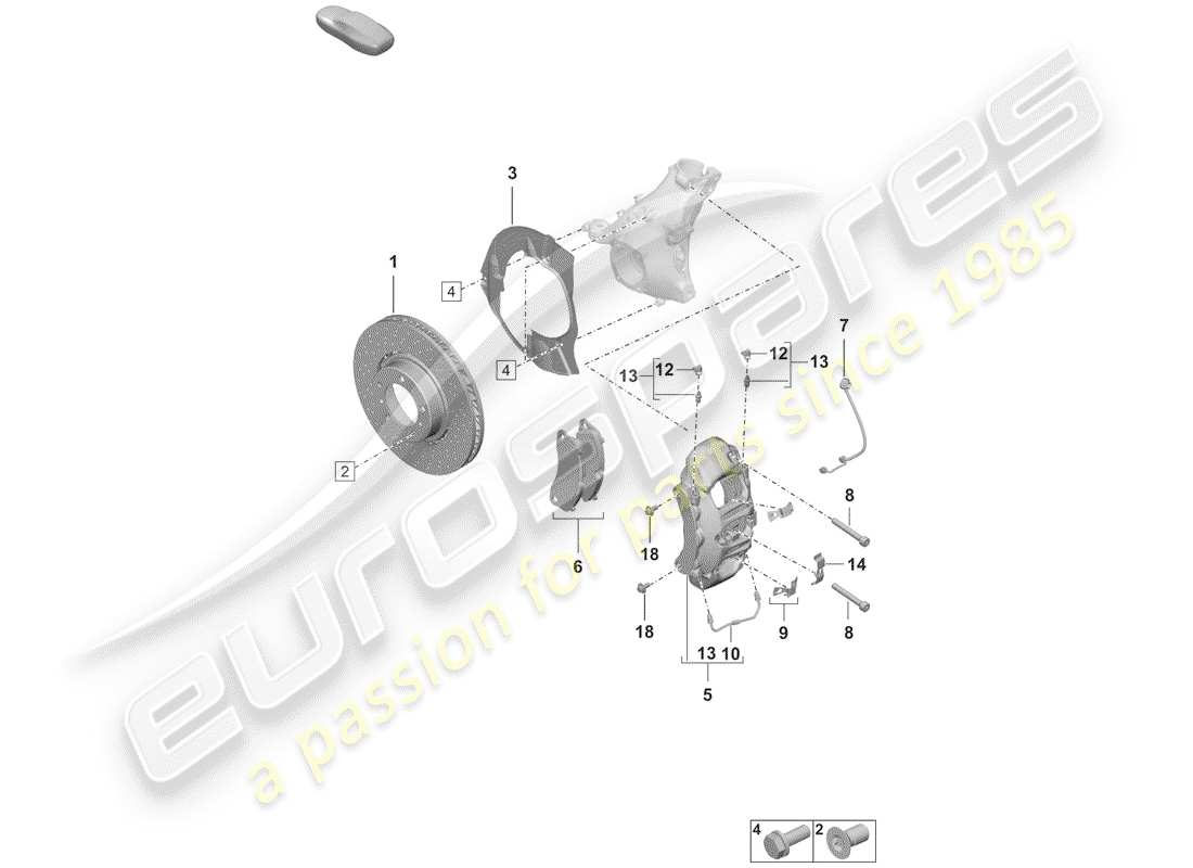 porsche 2019 (992-1) freni a disco diagramma delle parti