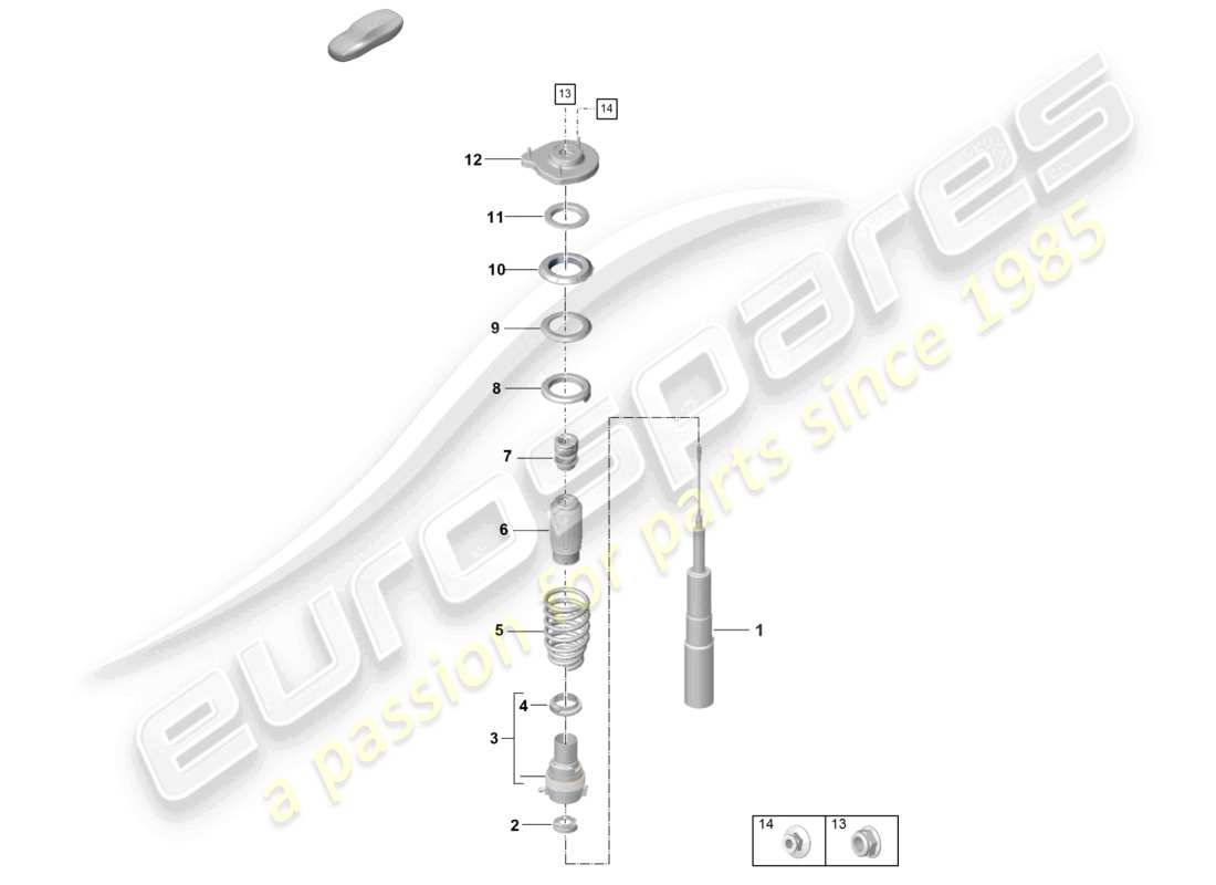 porsche 2019 (992-1) sospensione ammortizzatori diagramma delle parti