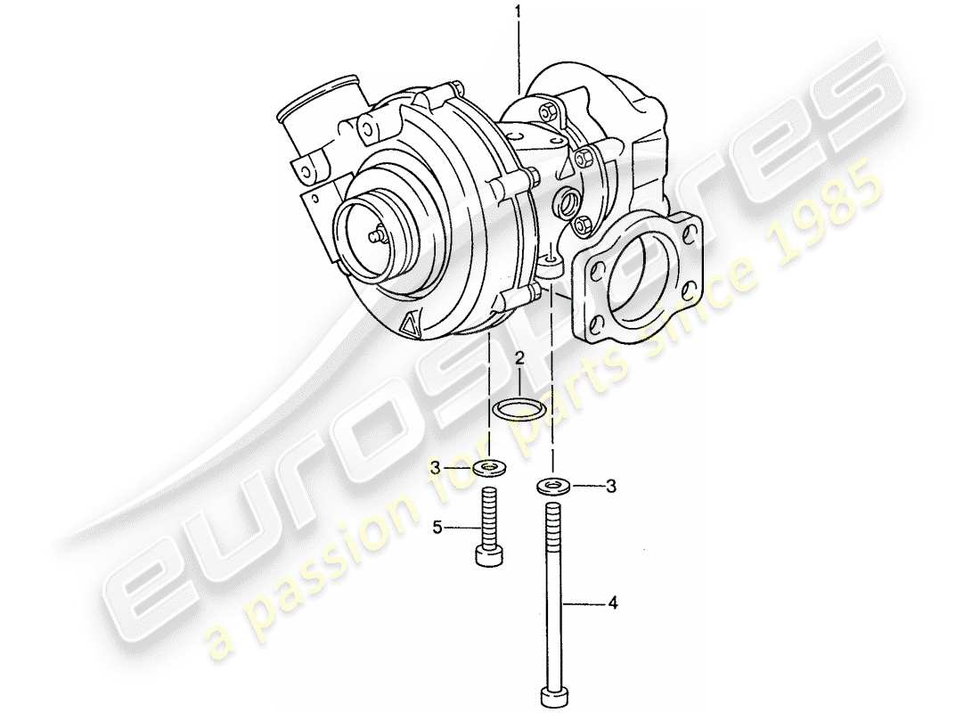 porsche 1990 (944) turbocompressore gas di scarico diagramma delle parti