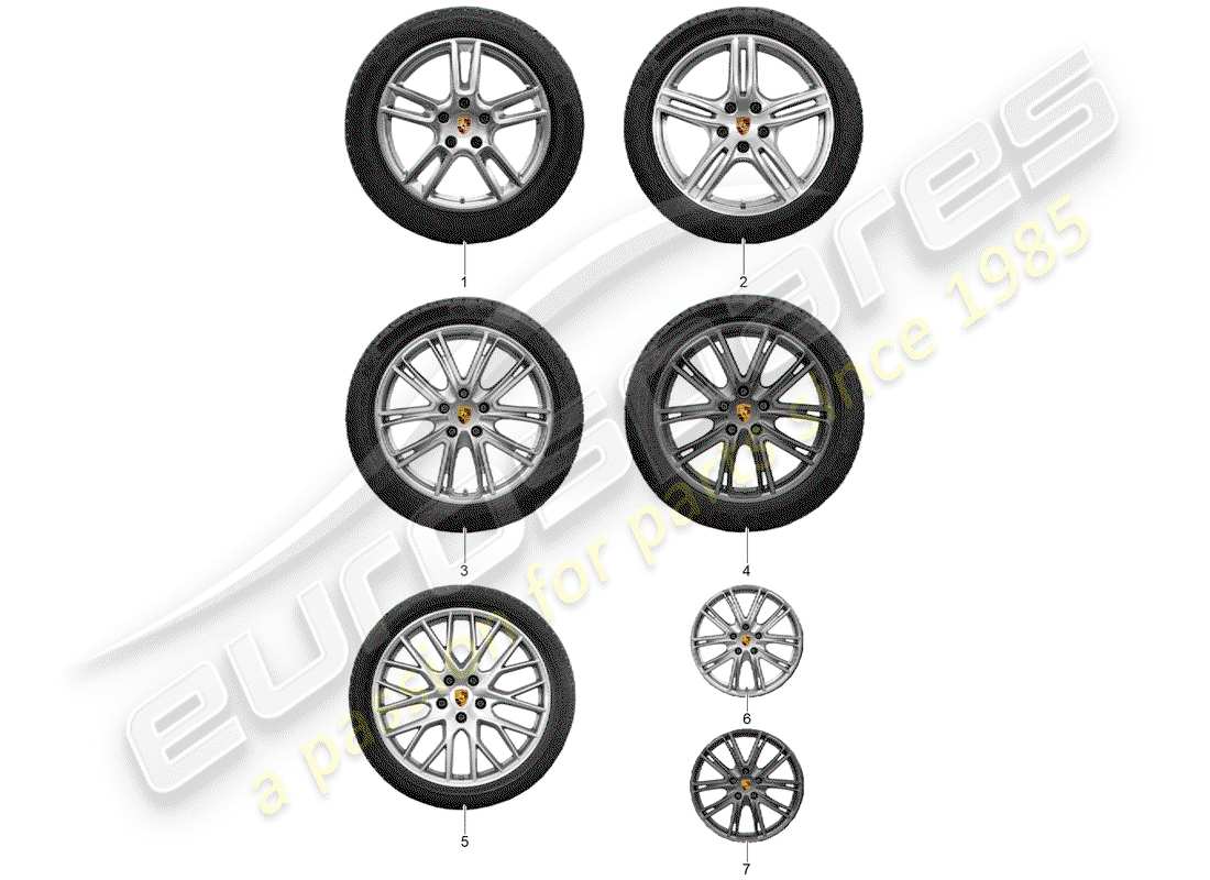 porsche 2013 (tequipment panamera) ruota a disco 'alum' con inverno schema delle parti