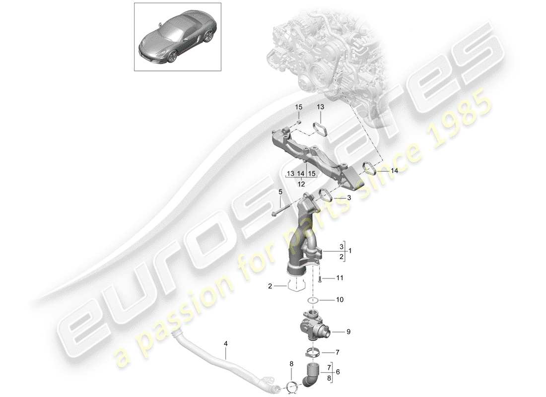porsche 2012 (981 boxster) sottotelaio diagramma delle parti