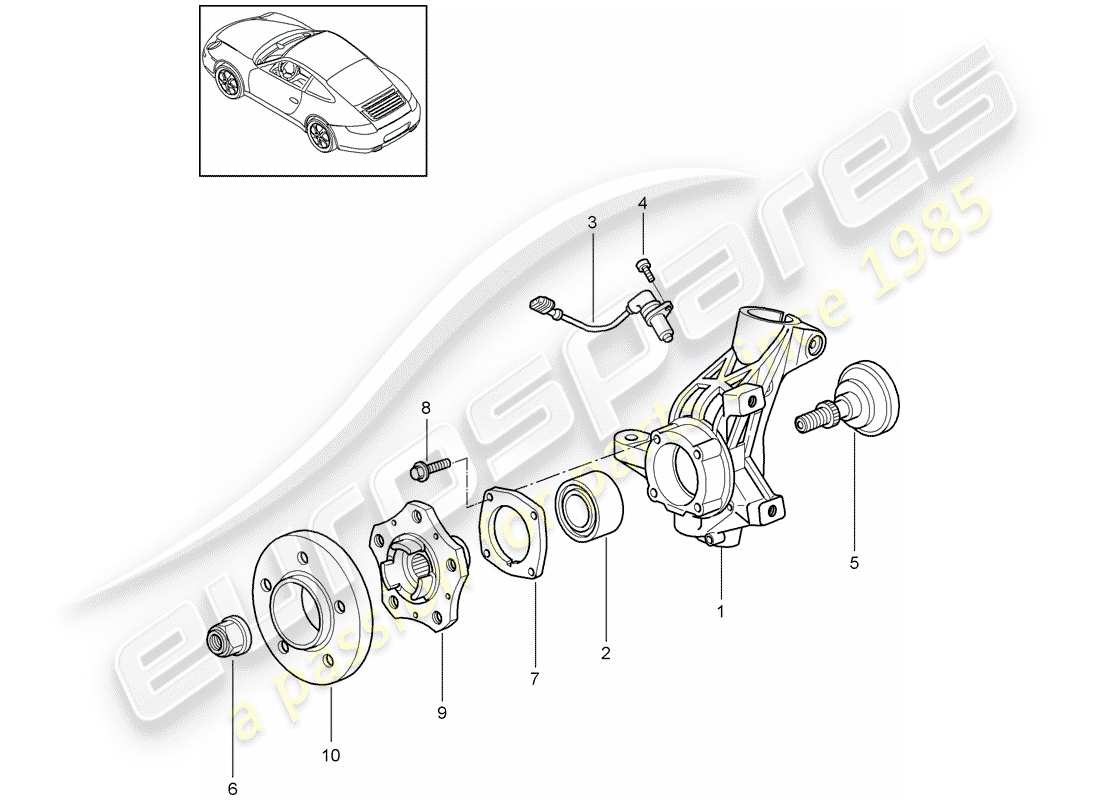 porsche 2011 (997-2) portaruota diagramma delle parti