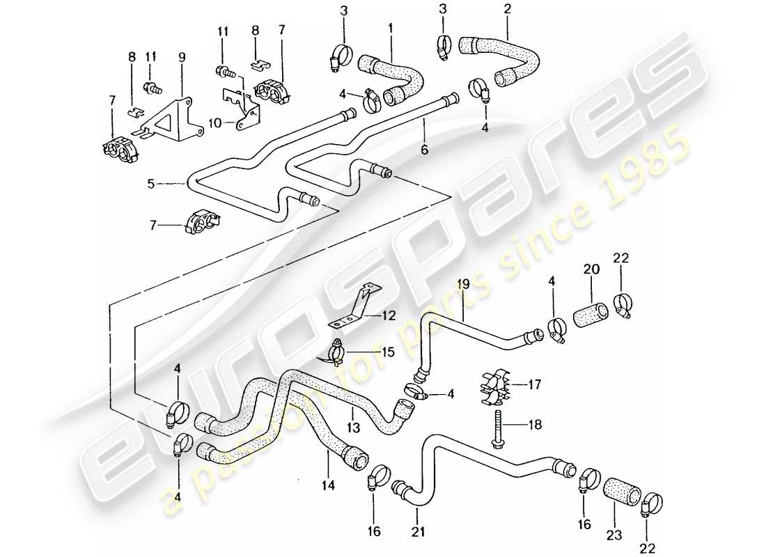 porsche 2005 (996 gt3) linee - riscaldatore diagramma delle parti
