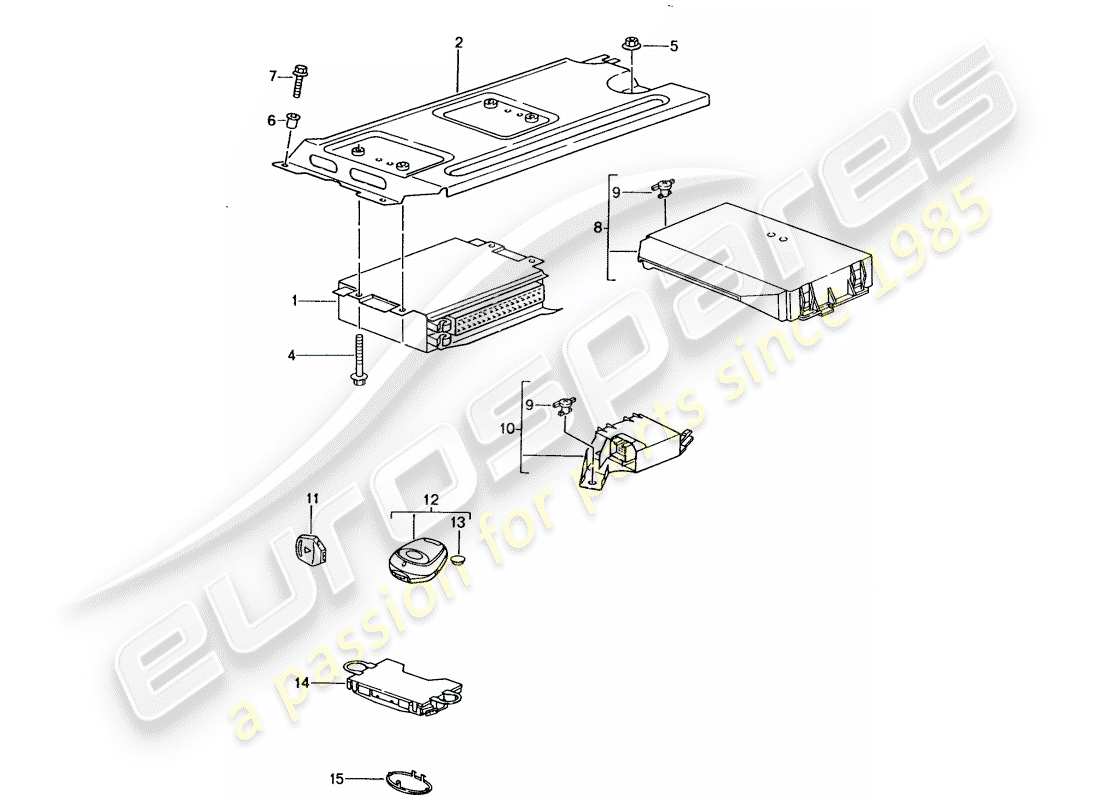 porsche 2001 (996 gt3) unità di controllo diagramma delle parti