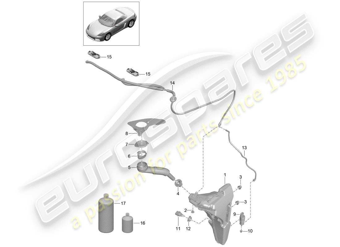 porsche 2018 (718 boxster) gruppo rondella diagramma delle parti