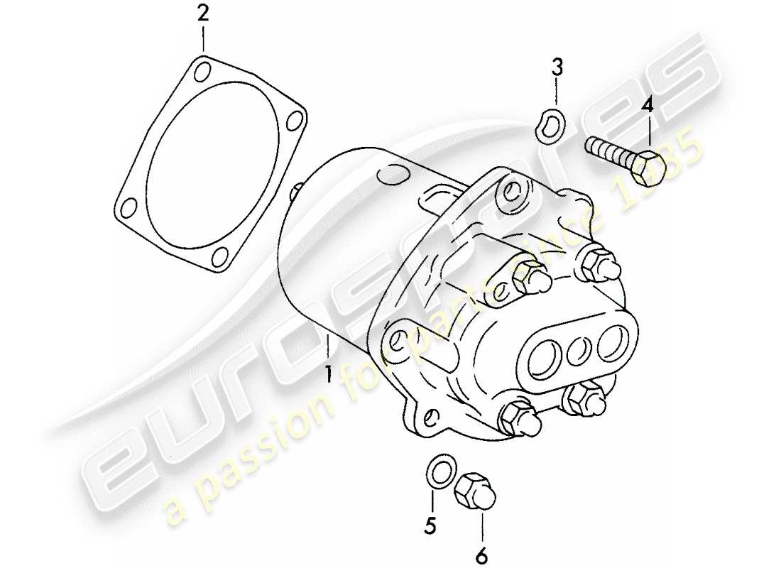 porsche 1963 (356b/356c) pompa dell'olio diagramma delle parti