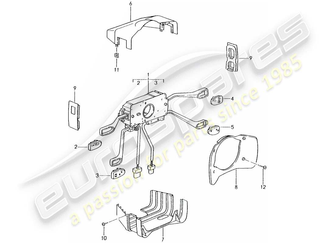 porsche 1998 (996) interruttore piantone sterzo diagramma delle parti