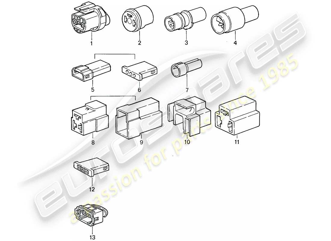 porsche 1986 (911) alloggiamento del connettore diagramma delle parti