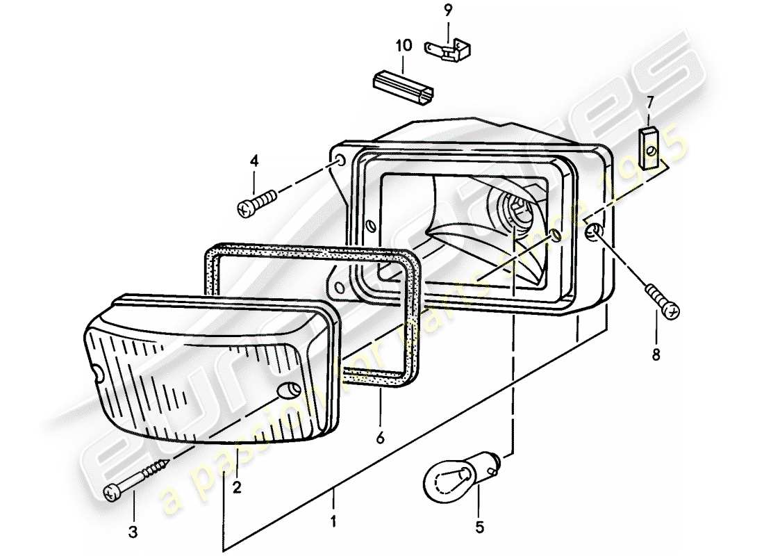 porsche 1987 (924s) diagramma delle parti indicatore di direzione