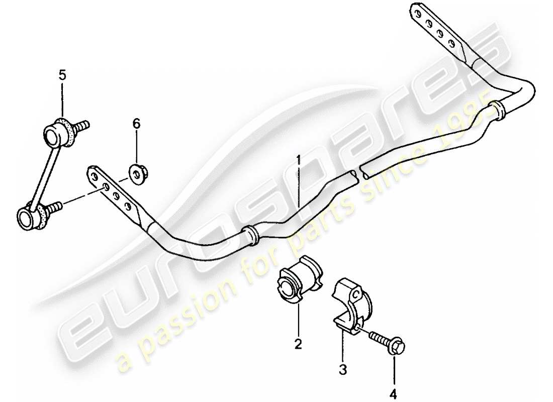 porsche 2004 (996 gt3) diagramma delle parti stabilizzatore