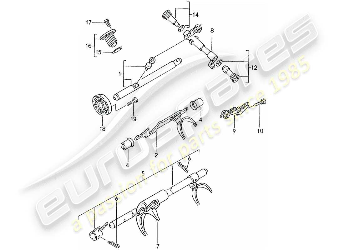 porsche 2002 (986 boxster) cambio manuale - parti singole diagramma delle parti