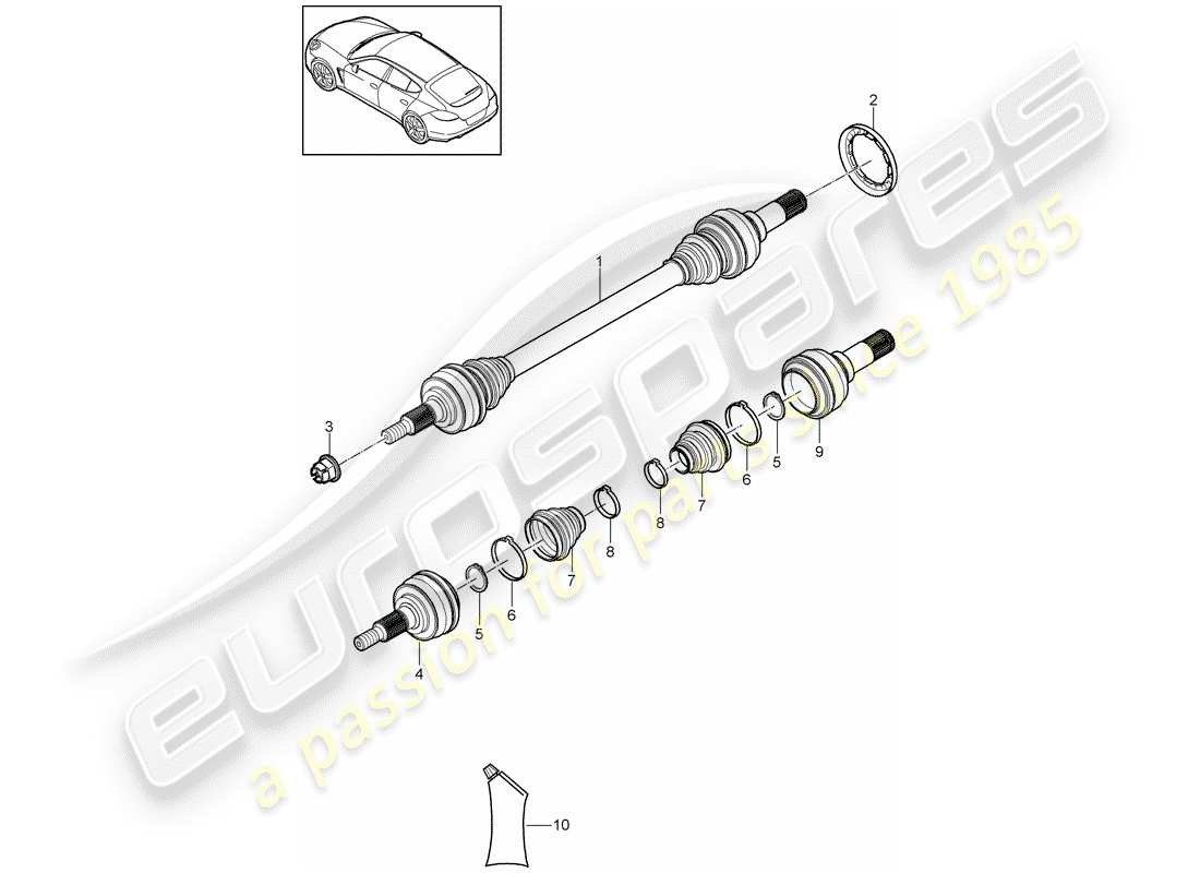 porsche 2014 (panamera 970) albero di trasmissione diagramma delle parti