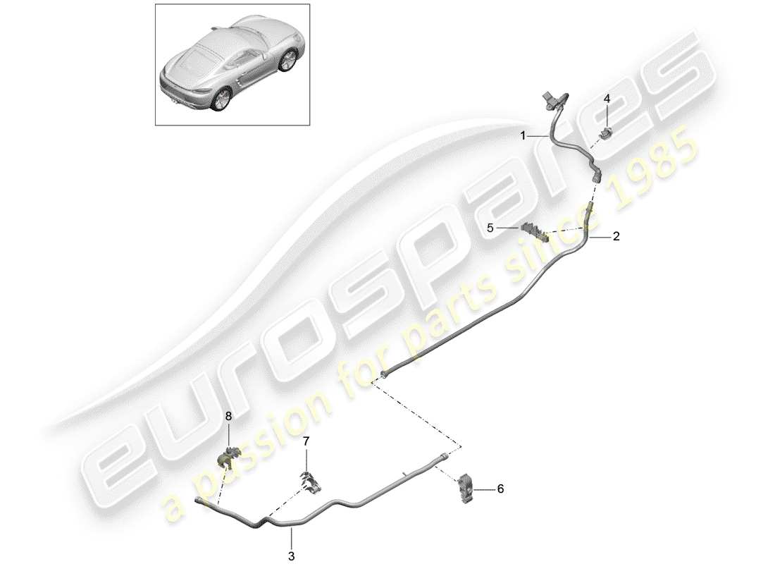 porsche 2019 (718 cayman) linea del vuoto diagramma delle parti