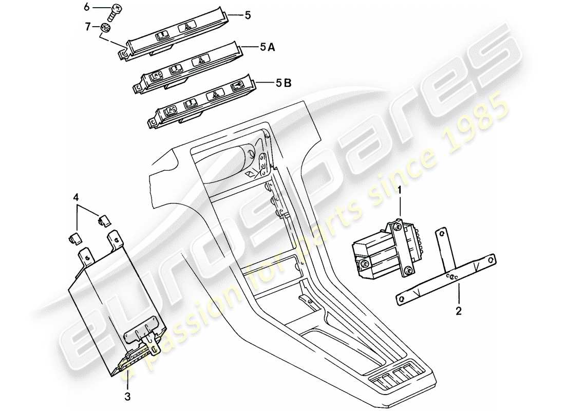porsche 1986 (928) indicatore centrale diagramma delle parti