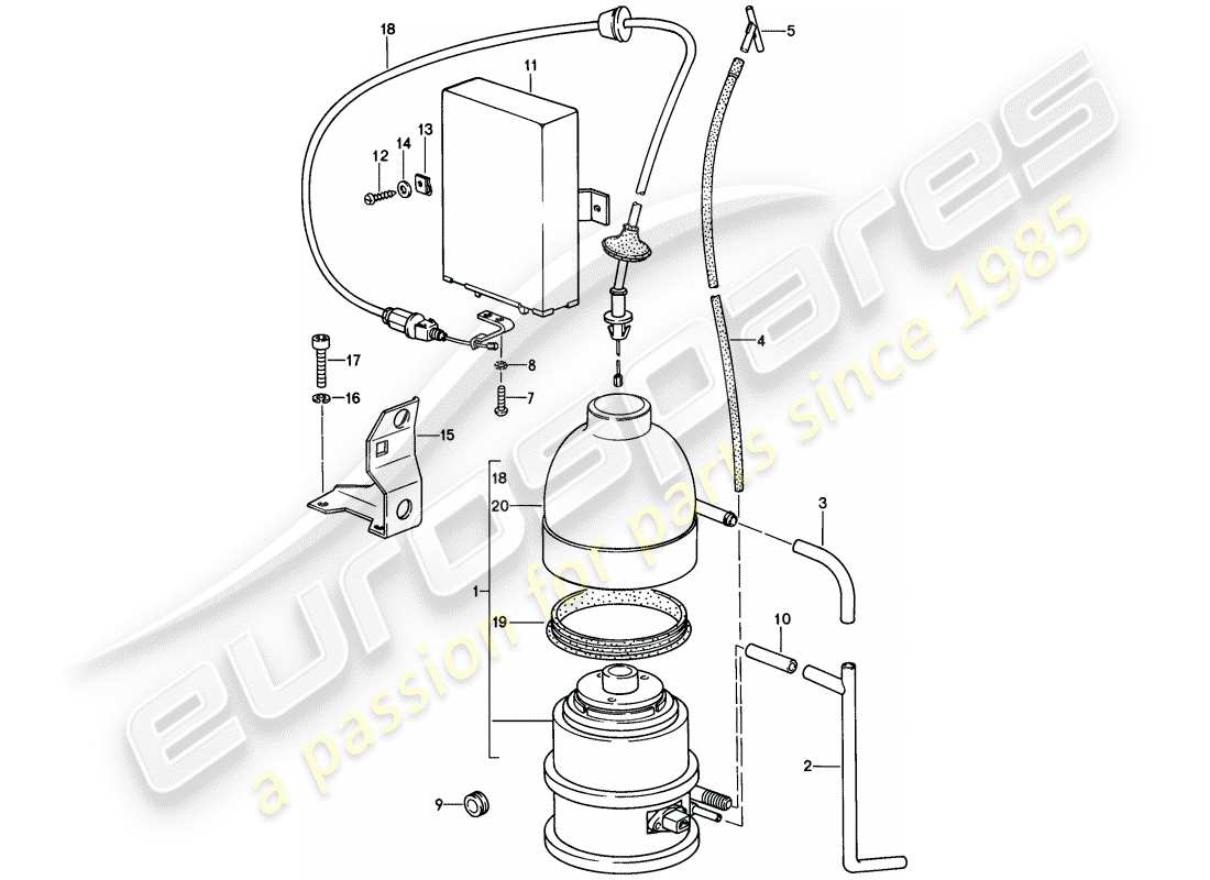porsche 1978 (928) sistema di controllo della velocità di crociera diagramma delle parti