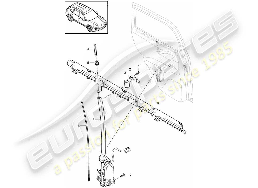 porsche 2018 (cayenne e2 92a) cieco diagramma delle parti