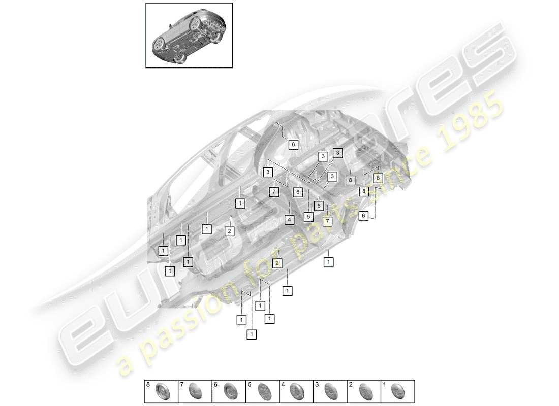 porsche 2019 (macan) tappo diagramma delle parti