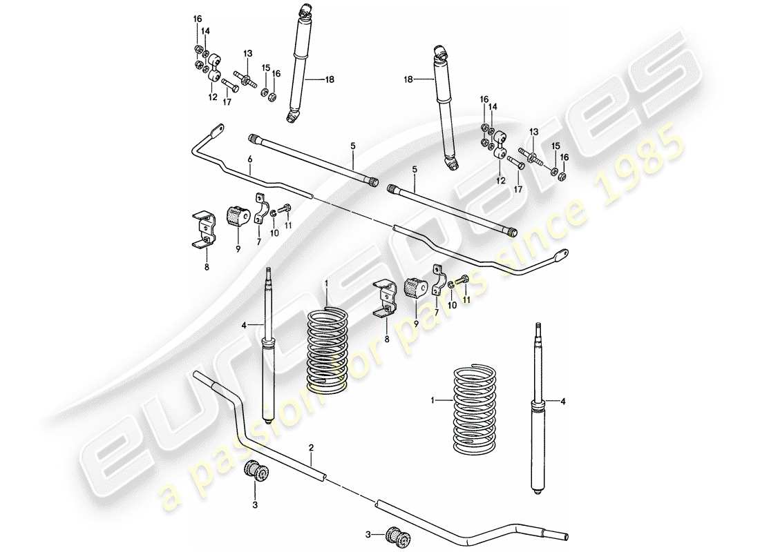 porsche 1982 (944) sospensioni sportive diagramma delle parti