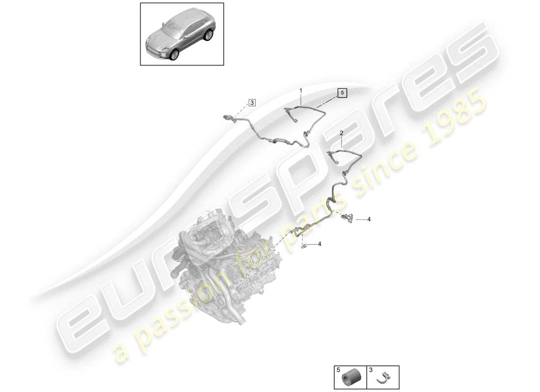 porsche 2019 (macan) linea del vuoto diagramma delle parti