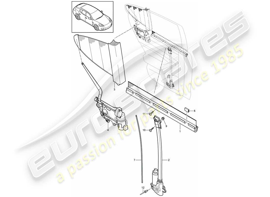porsche 2011 (panamera 970) diagramma della parte cieca