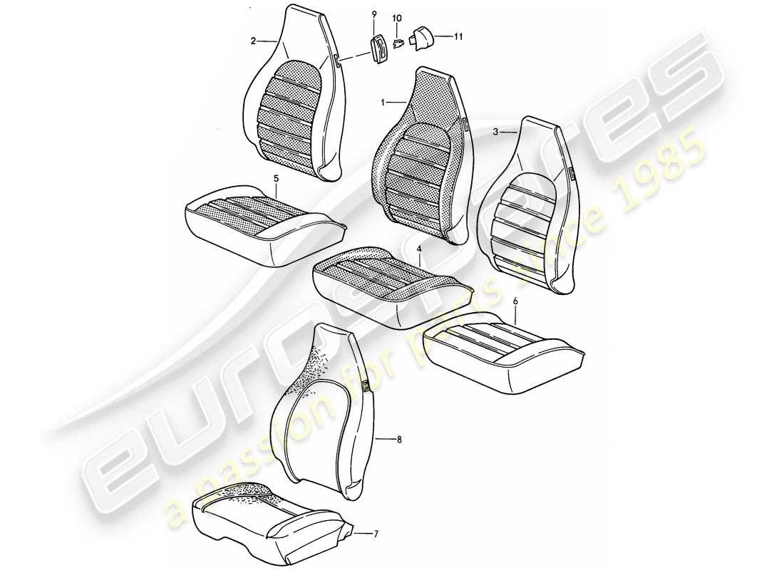 porsche 1995 (968) stoffa diagramma delle parti