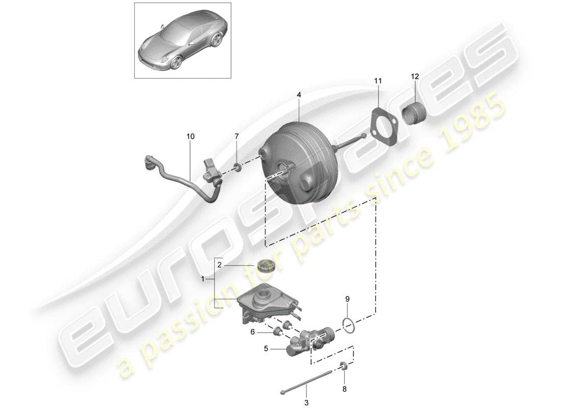 porsche 2012 (991-1) pompa freno diagramma delle parti