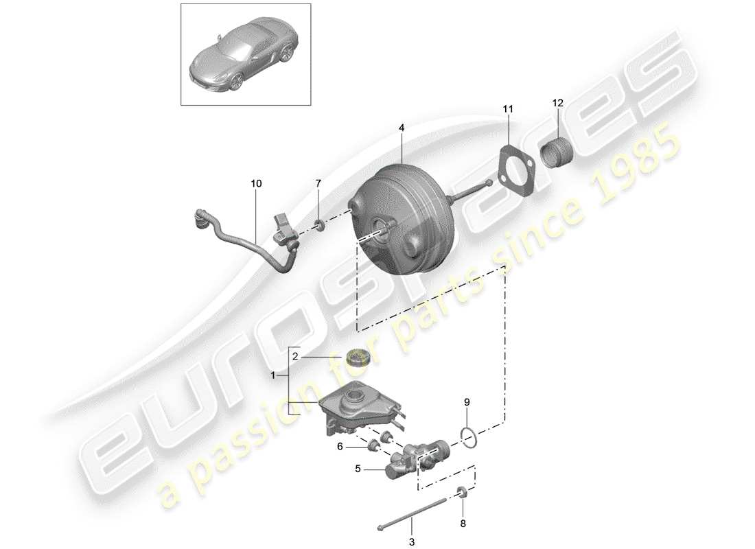 porsche 2016 (981 boxster) pompa freno diagramma delle parti
