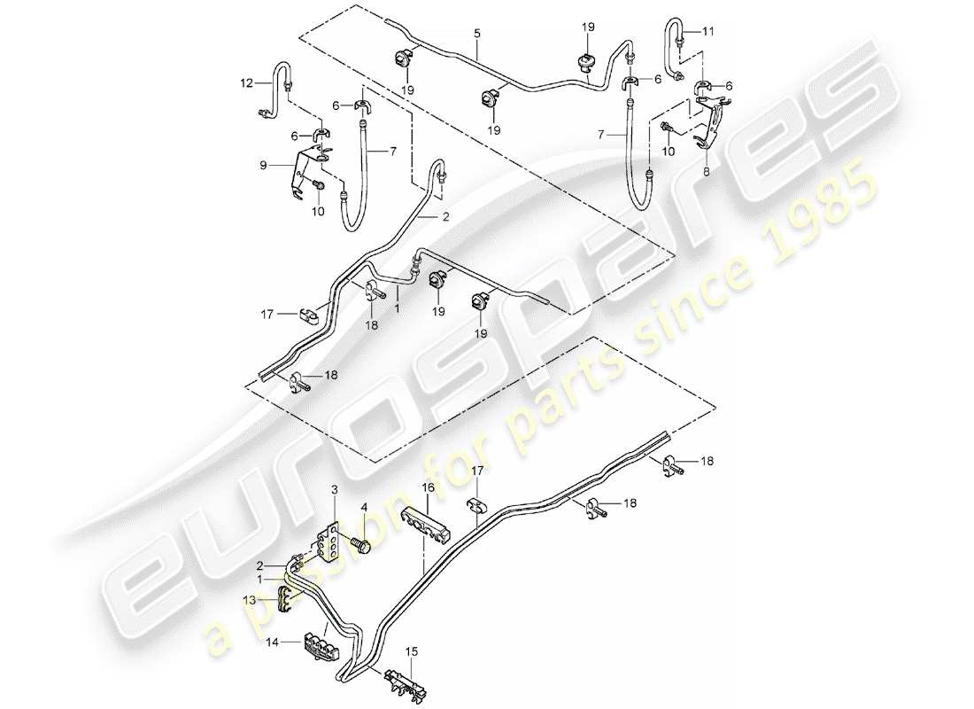 porsche 2003 (cayenne e1 9pa) linea freno diagramma delle parti