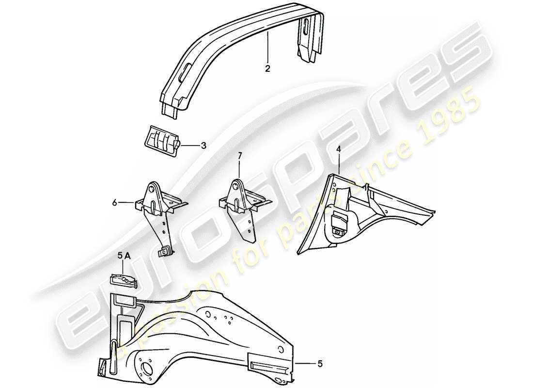 porsche 1985 (911) pannellatura interna diagramma delle parti