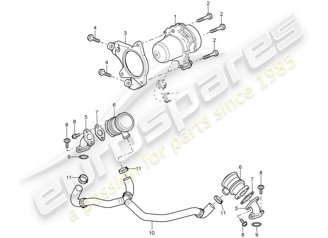 porsche 2011 (997-2 gt3) iniezione aria diagramma delle parti