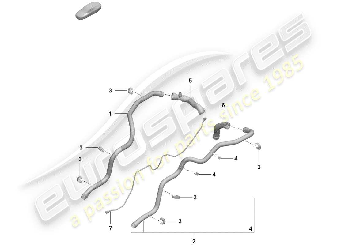 porsche 2019 (992-1) diagramma delle parti del raffreddamento ad acqua