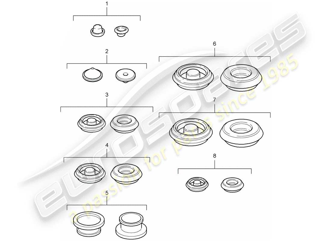 porsche 2008 (987 boxster) diagramma delle parti della spina