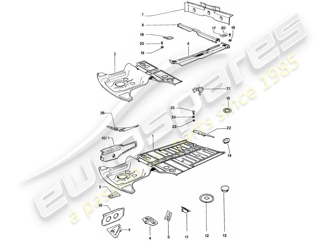 porsche 1976 (914) diagramma delle parti del telaio