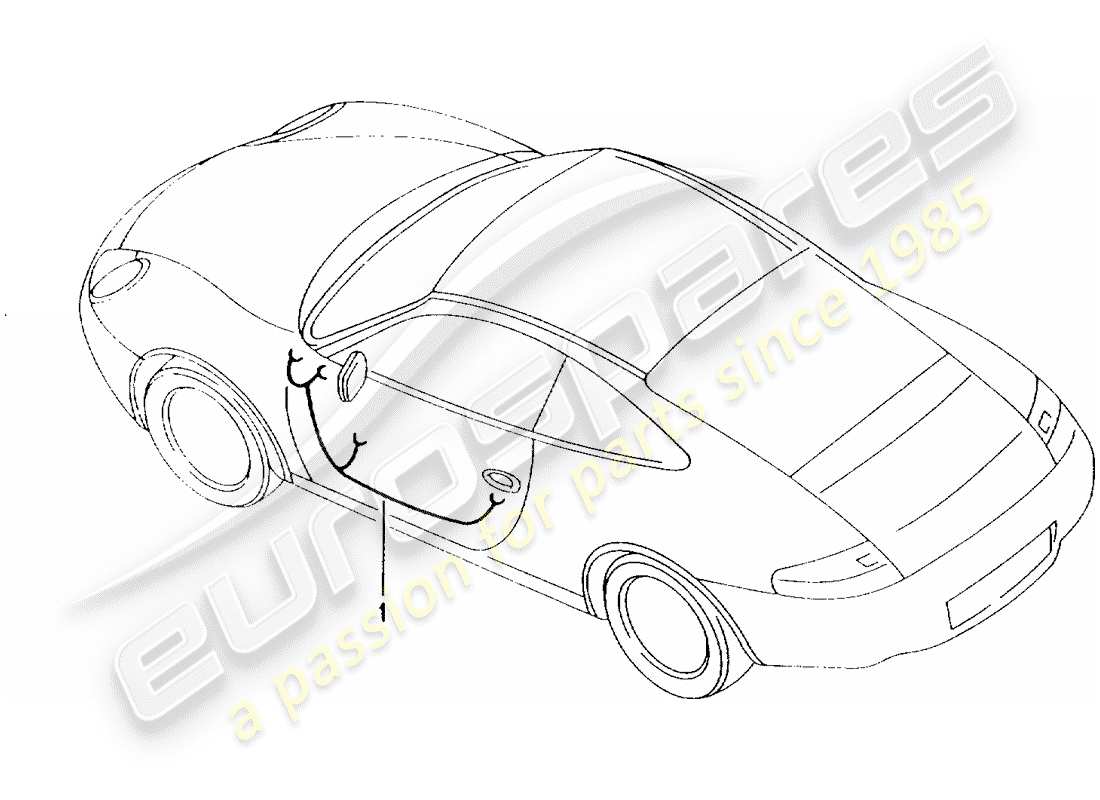 porsche 2003 (996) cablaggi - portiera del conducente - portiera del passeggero - meccanismo di comando - capote - telaio schema particolare