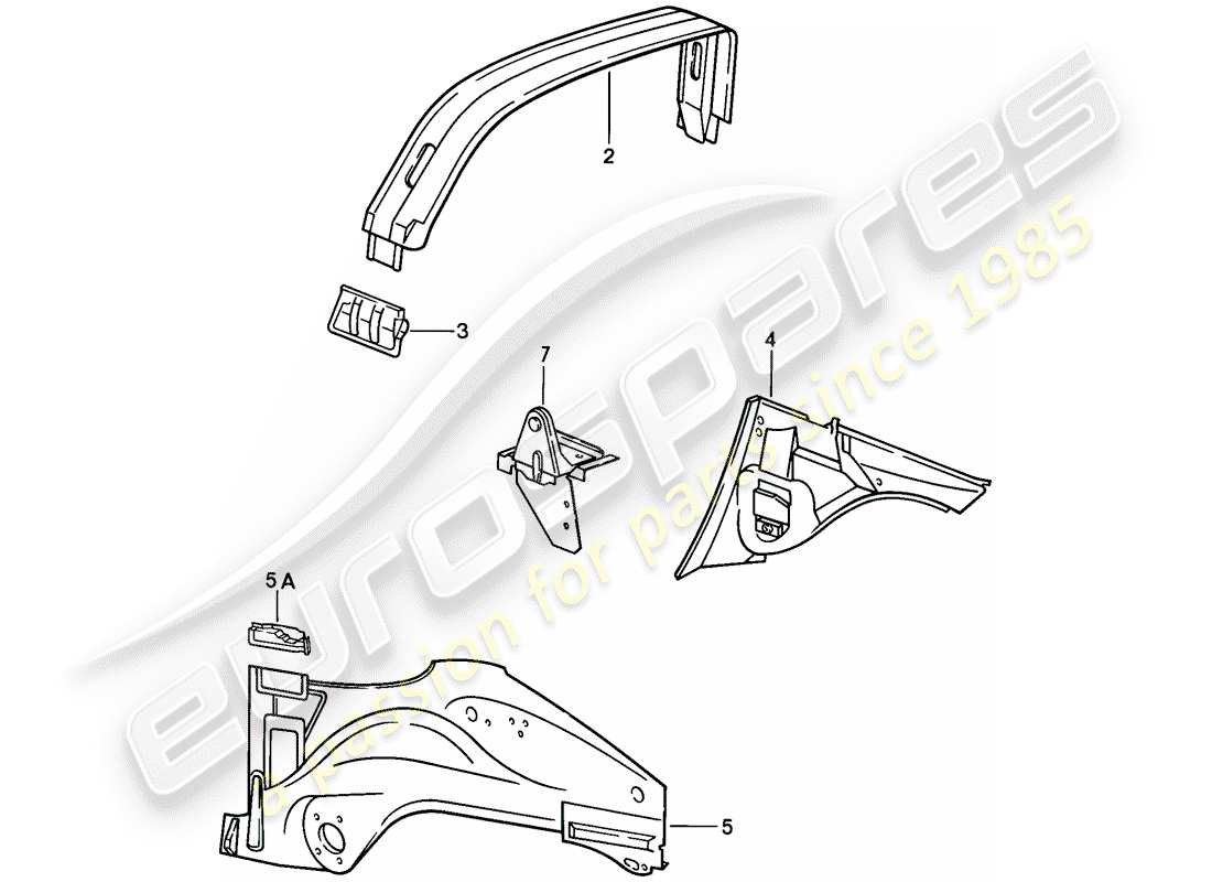 porsche 1987 (911) pannellatura interna diagramma delle parti