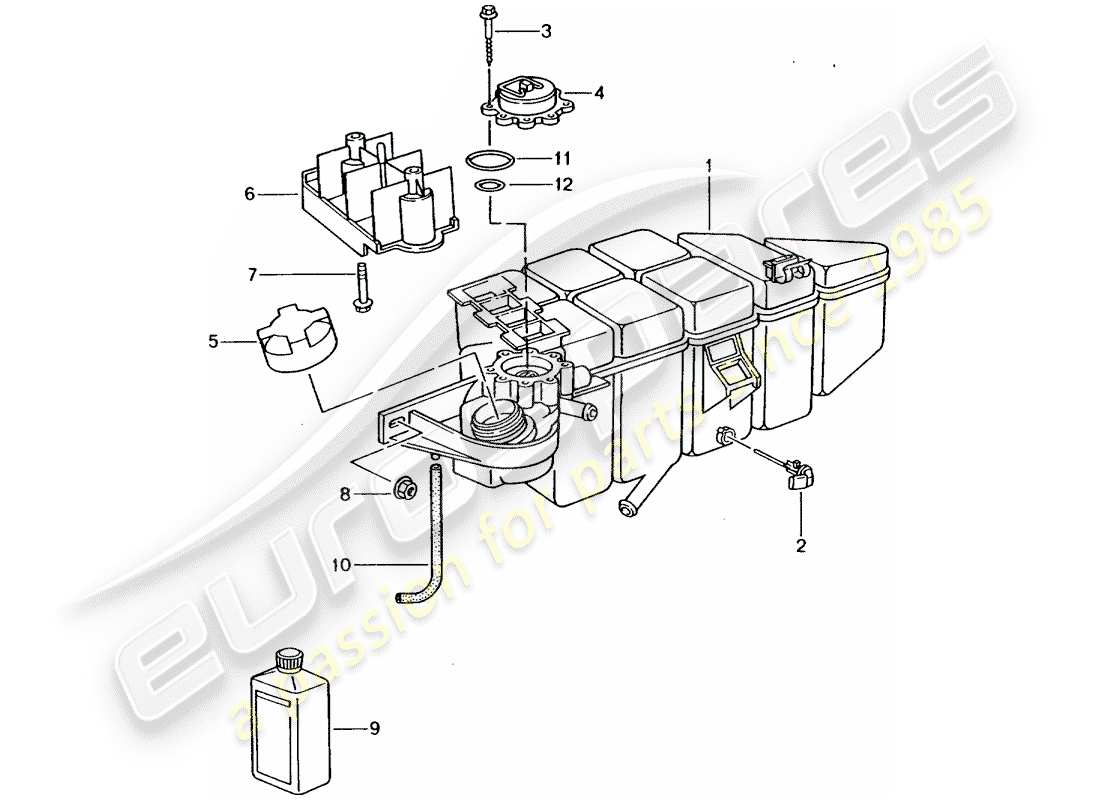 porsche 2004 (996 gt3) diagramma delle parti del raffreddamento ad acqua